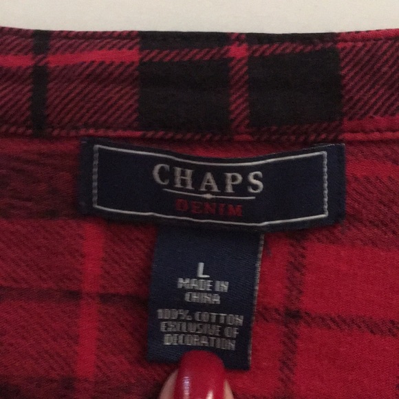 Ralph Lauren Flannel Red/Black Top Size Large - Picture 5 of 5